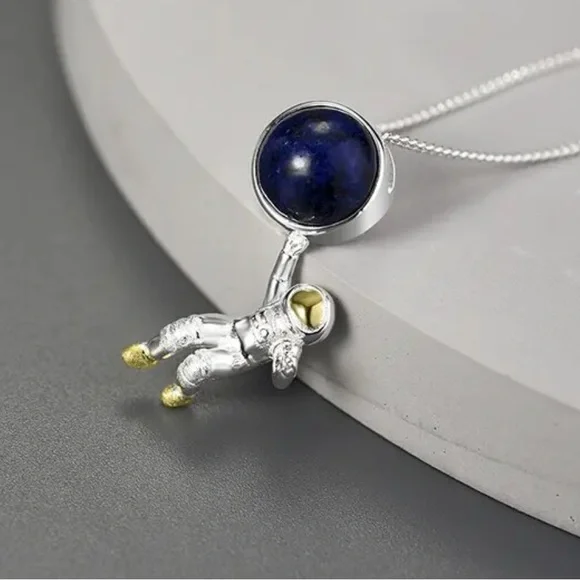 Artisan Handmade Space Odyssey 925 Silver Natural Lapis The Zaida Neck… - Picture 5 of 10